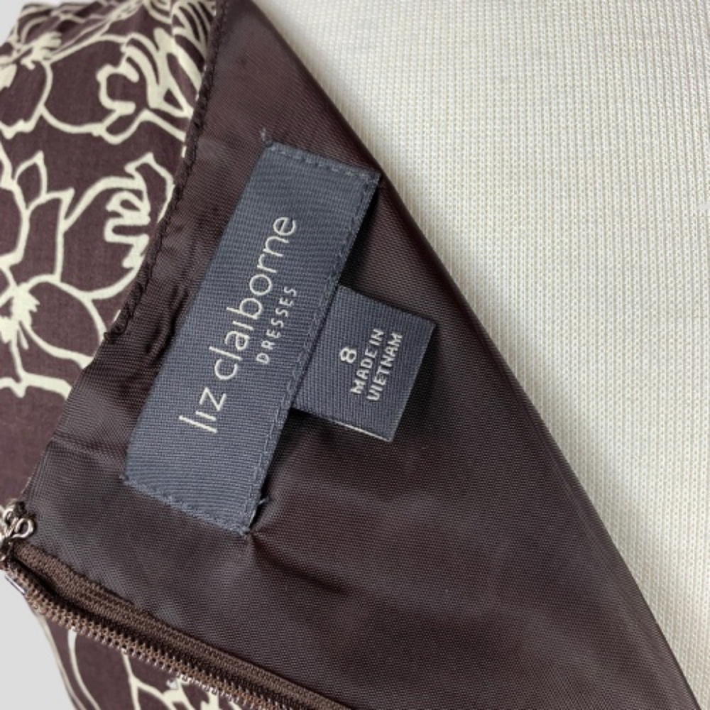 Liz Claiborne Brown & Cream Fit & Flare Dress - Picture 7 of 8